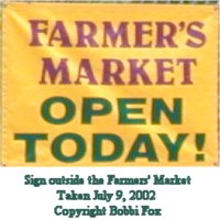 [Farmer's Market at Cold Spring Park open today from 1:30 p.m. to 6:00 p.m.].